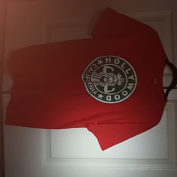 Mill 42 Hollywood California shirt, Starbucks theme, fire engine red - Picture 1 of 4